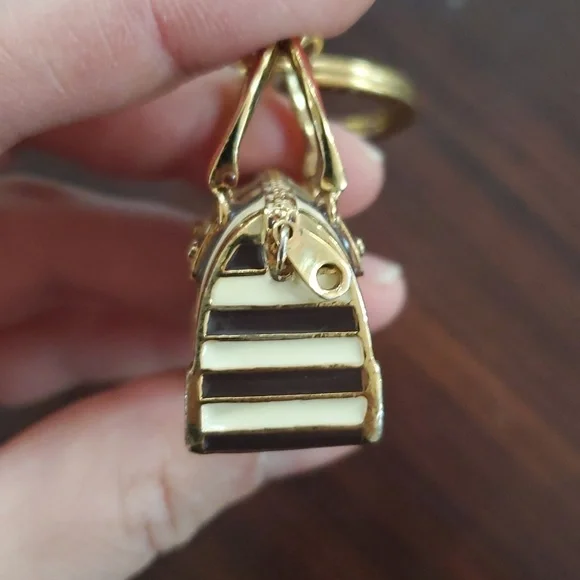 Henri Bendel striped Speedy satchel key fob - Picture 8 of 9
